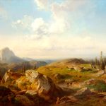 Gemälde "Alm an der Benediktenwand"