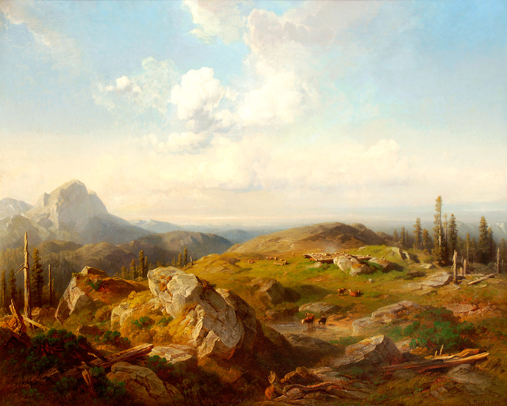 Gemälde "Alm an der Benediktenwand"
