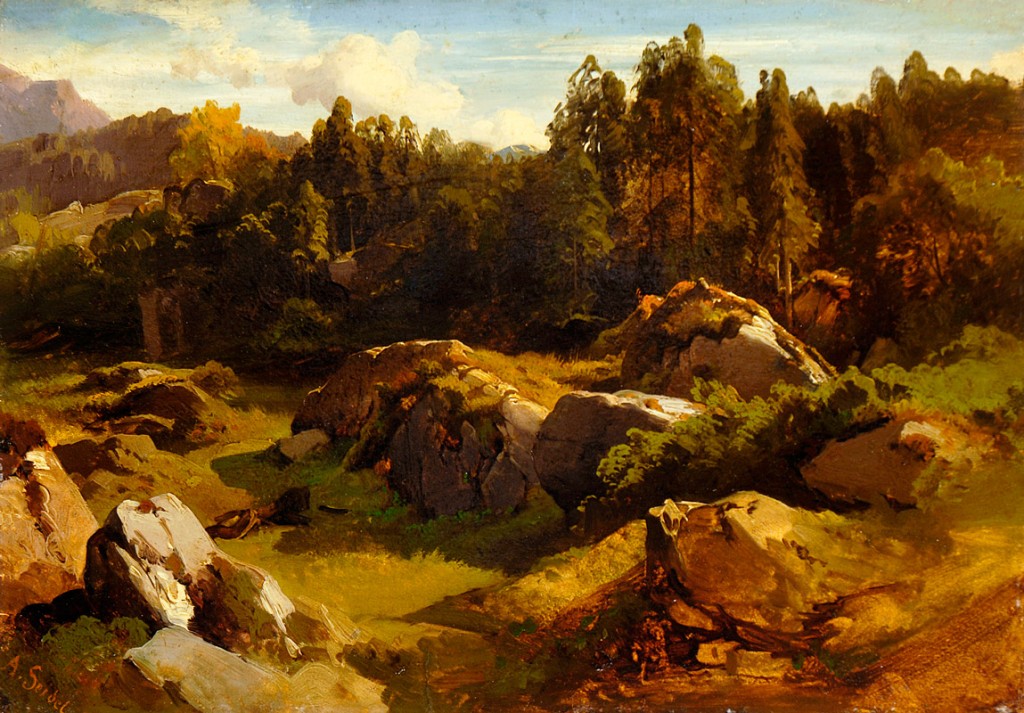 Gemälde "Wald und Felsen"