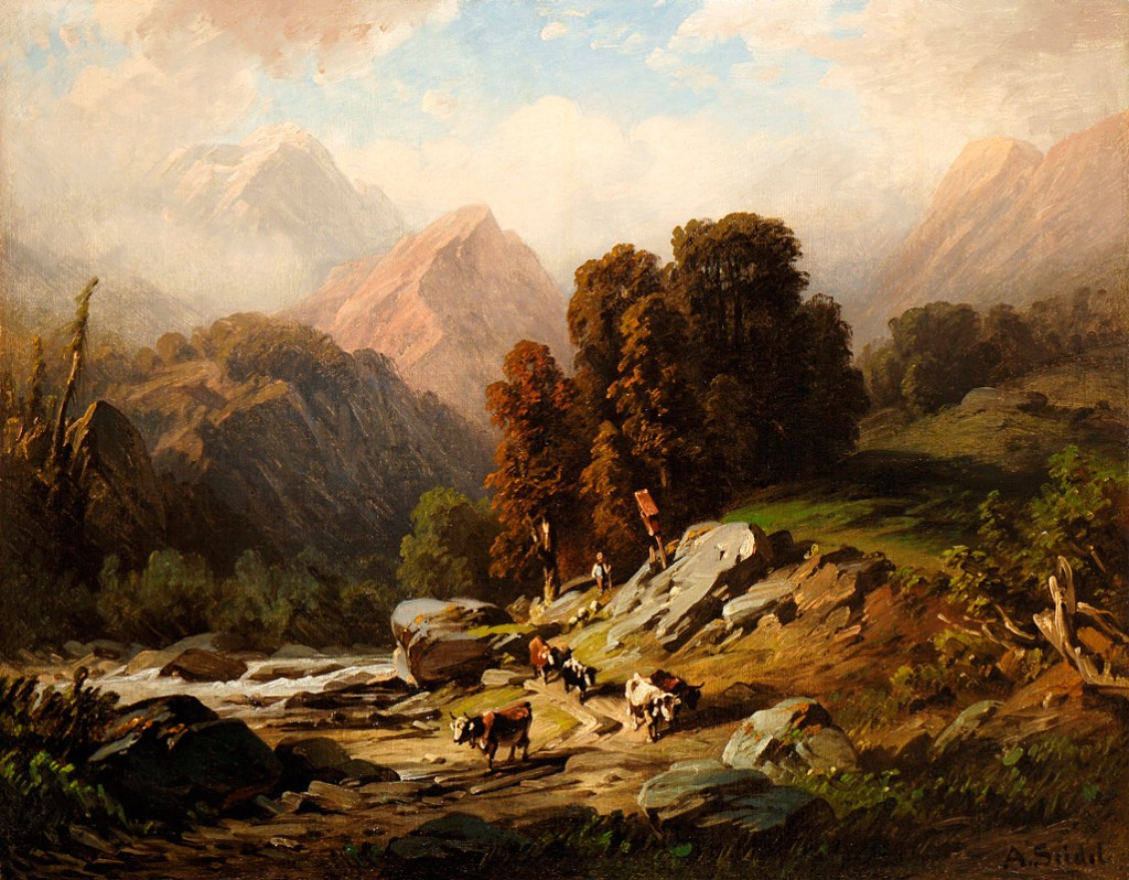 Gemälde "Almabtrieb"